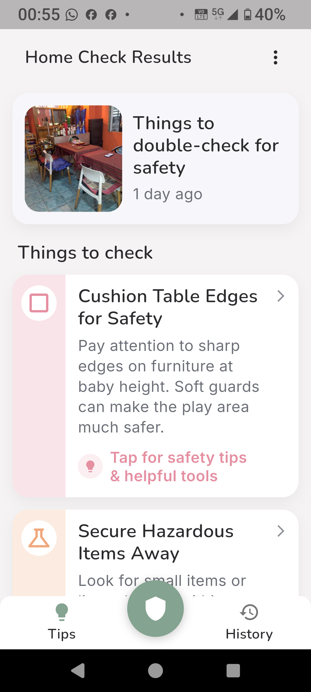 BabyHomeCheck app screenshot